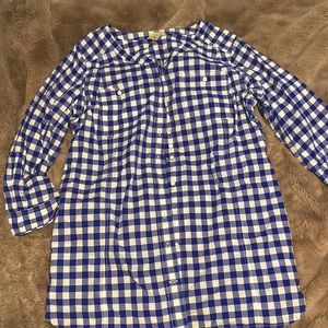 Duluth Trading Co sz M EUC button down gingham tunic